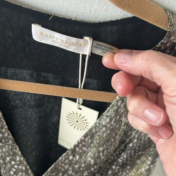 NWT Ramy Brook Printed metallic Gabriella Dress Size Small - Picture 6 of 10